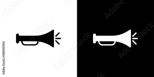 Car horn icon linear logo isolated