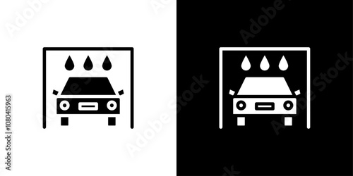 Car wash shop icon linear logo isolated