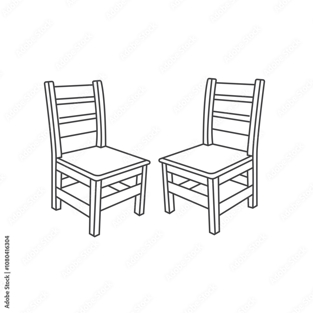 two chairs are shown with one that says  two 