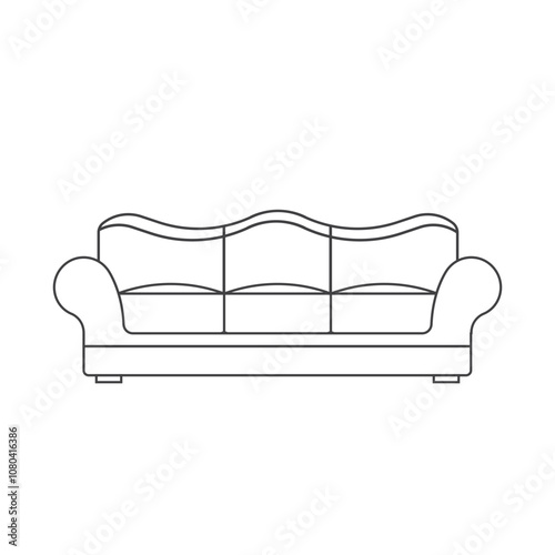 a couch with a couch on the back and a white background.