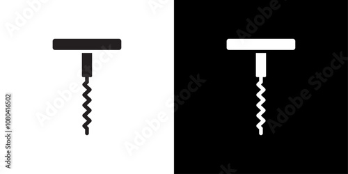 Corkscrew opener icon linear logo isolated