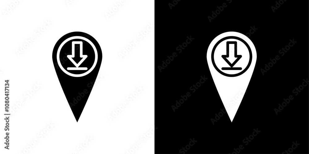 Download GPS map location icon linear logo isolated Download GPS map location icon linear logo isolated