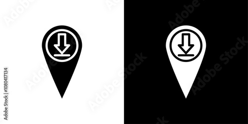 Free Download Download GPS map location icon linear logo isolated - GFXLoad