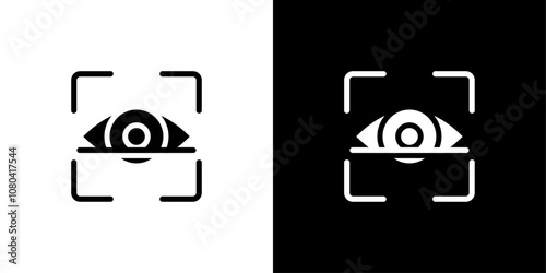 Eye scanner icon linear logo isolated