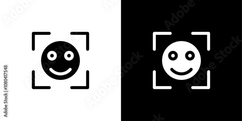 Face id icon linear logo isolated