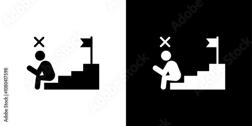 Fail or failure icon linear logo isolated