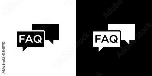FAQ icon linear logo isolated