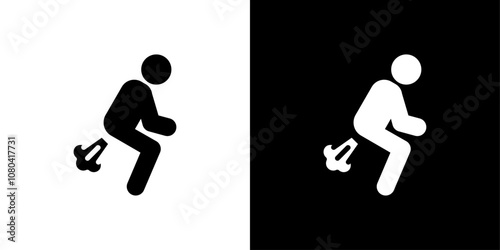 Farting icon linear logo isolated