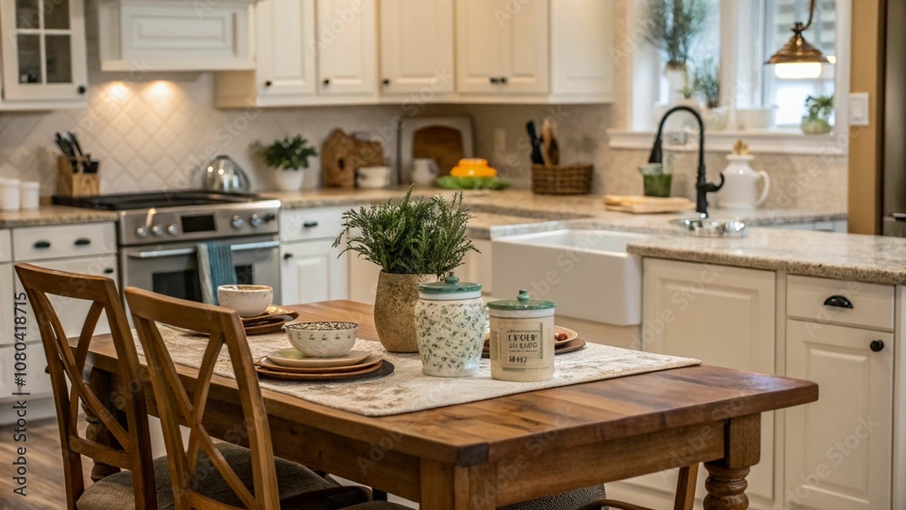 Close-up of a modern kitchen in a home, featuring sleek countertops, stylish appliances, and a well-organized, contemporary design.

