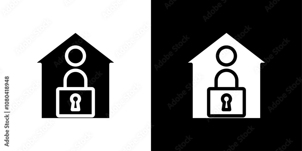 Home security icon linear logo isolated Home security icon linear logo isolated