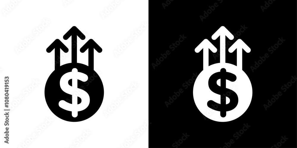 Increase money icon linear logo isolated Increase money icon linear logo isolated