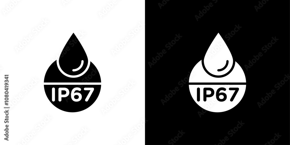 IP67 waterproof icon linear logo isolated IP67 waterproof icon linear logo isolated