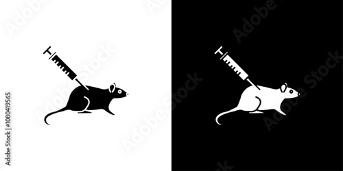 Lab rat experiment icon linear logo isolated