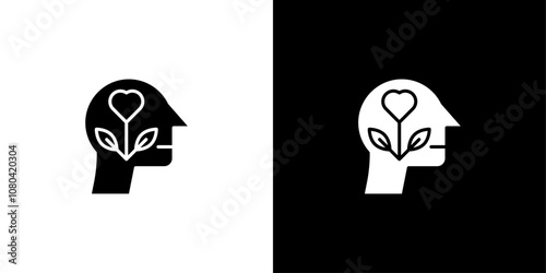 Mental Health icon linear logo isolated