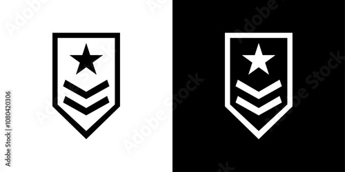 Military Rank icon linear logo isolated