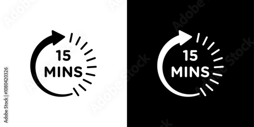 Minute timer icon linear logo isolated