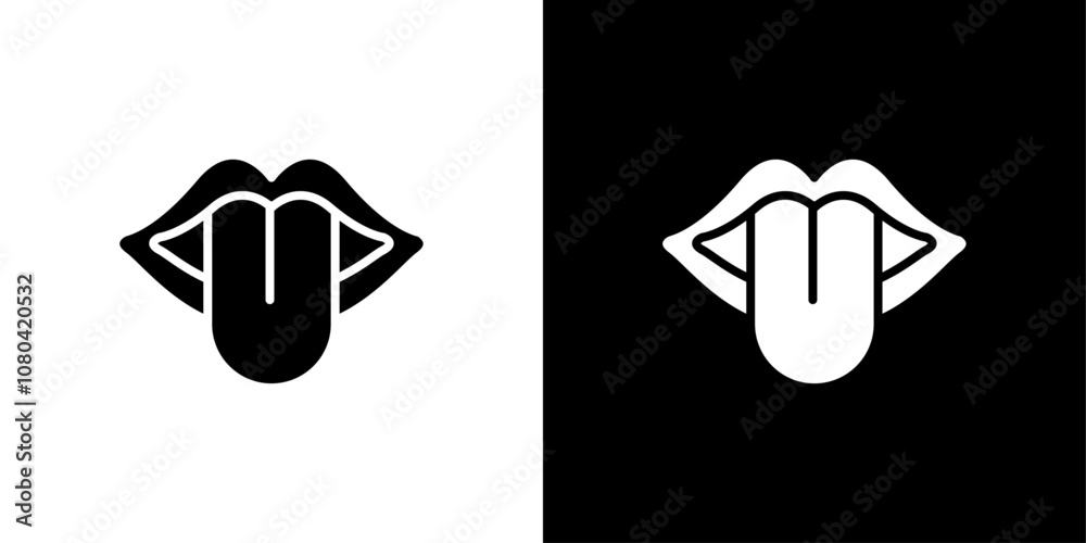 Mouth sticking tongue out icon linear logo isolated Mouth sticking tongue out icon linear logo isolated