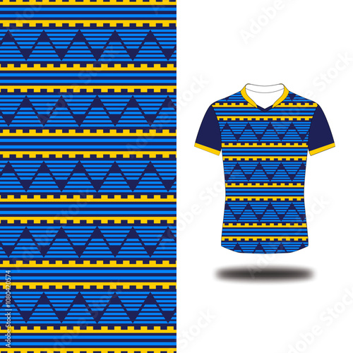 blue shirt ethnic pattern design background