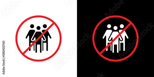 No gathering icon linear logo isolated