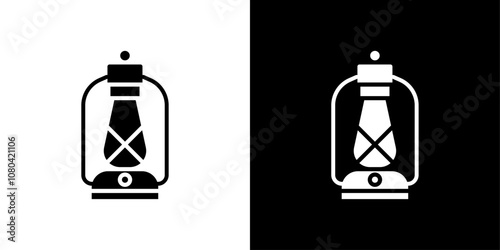 Oil lantern icon linear logo isolated photo