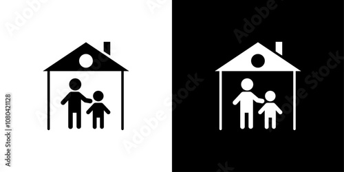 Orphanage house icon linear logo isolated