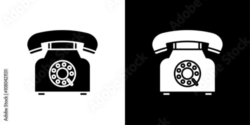 old phone icon linear logo isolated