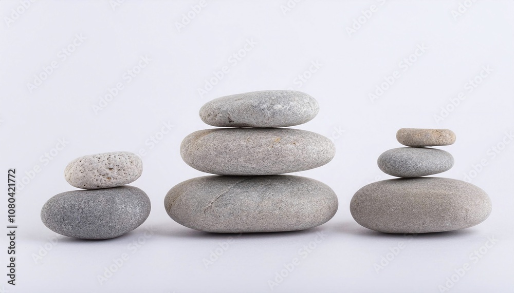 Zen Stones on a White Background Zen Stones on a White Background