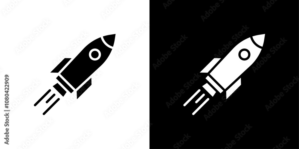 Rocket icon linear logo isolated