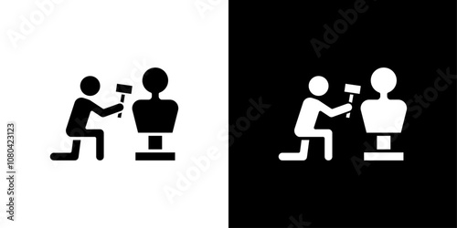 Sculptor icon linear logo isolated