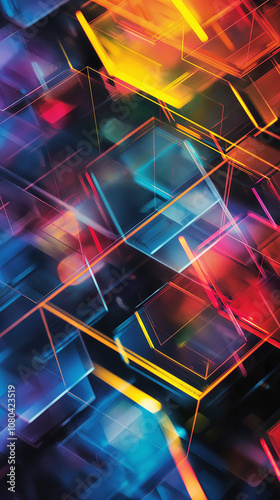 abstract background with glowing lines