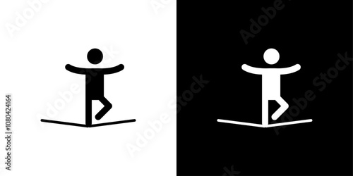 Tightrope walker icon linear logo isolated