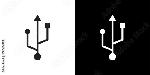 Usb icon linear logo isolated