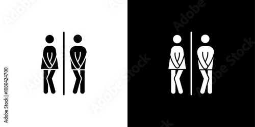 wc toilet door plate icon linear logo isolated