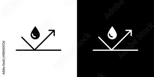 Water repellent surface icon linear logo isolated