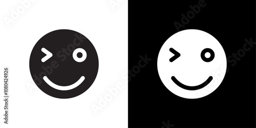 Winking eye icon linear logo isolated