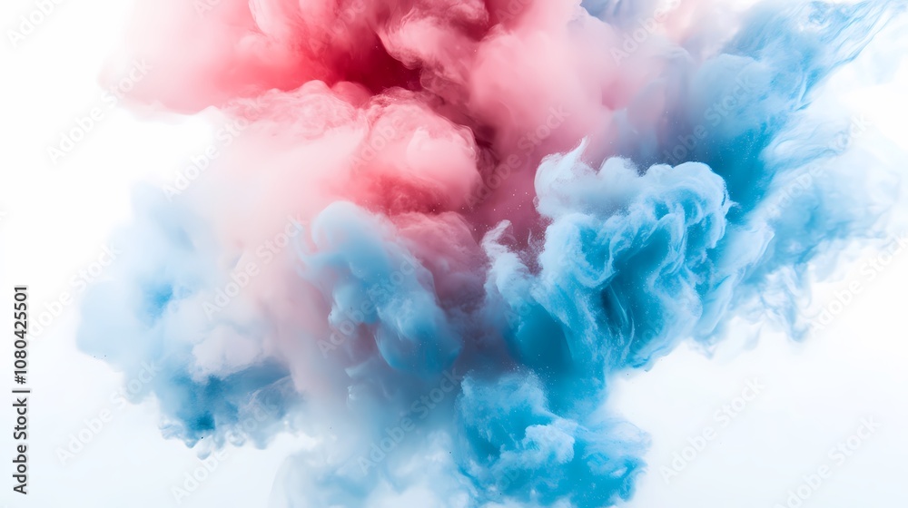 Fototapeta premium digital technology blue pink powder smoke poster background