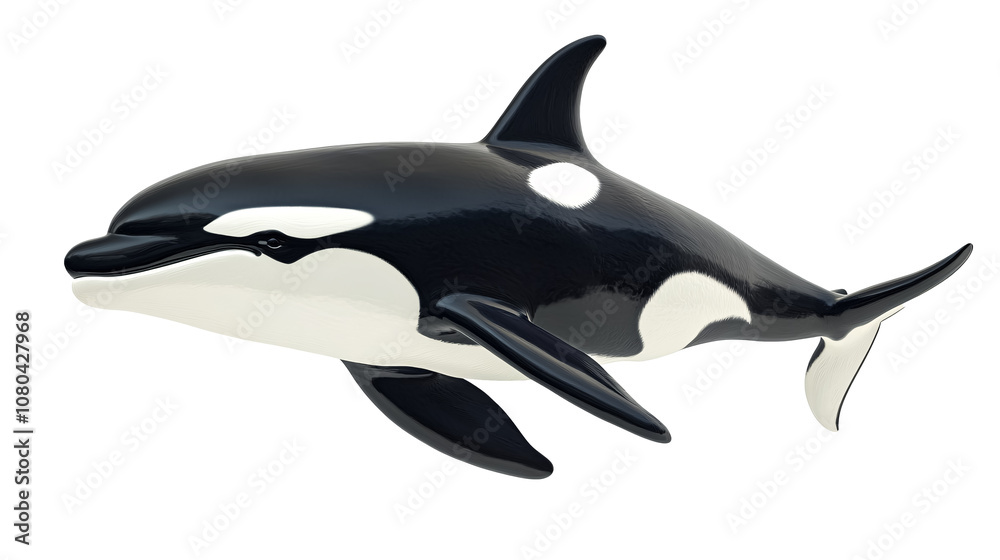 An orca fish, isolated on a white background An orca fish, isolated on a white background