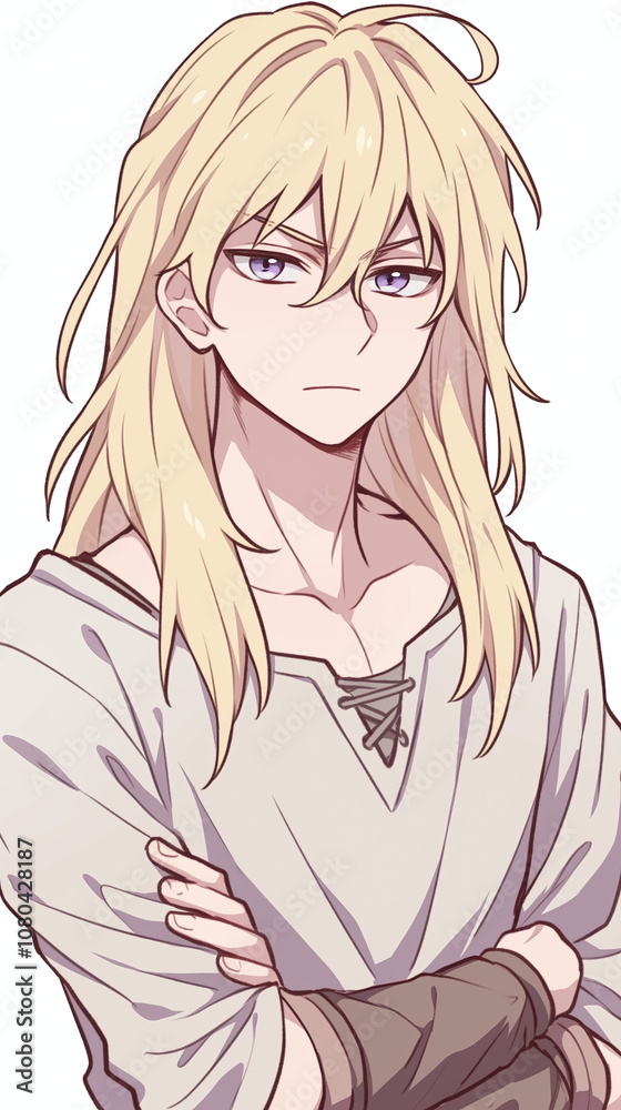 Elegant Anime Male Character Portrait
