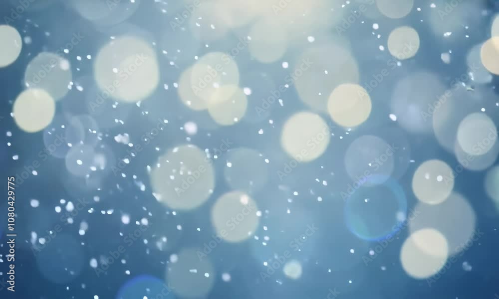 Artistic winter snowfall bokeh background with sparkle. Silver and soft blue colored blurry Artistic winter snowfall bokeh background with sparkle. Silver and soft blue colored blurry