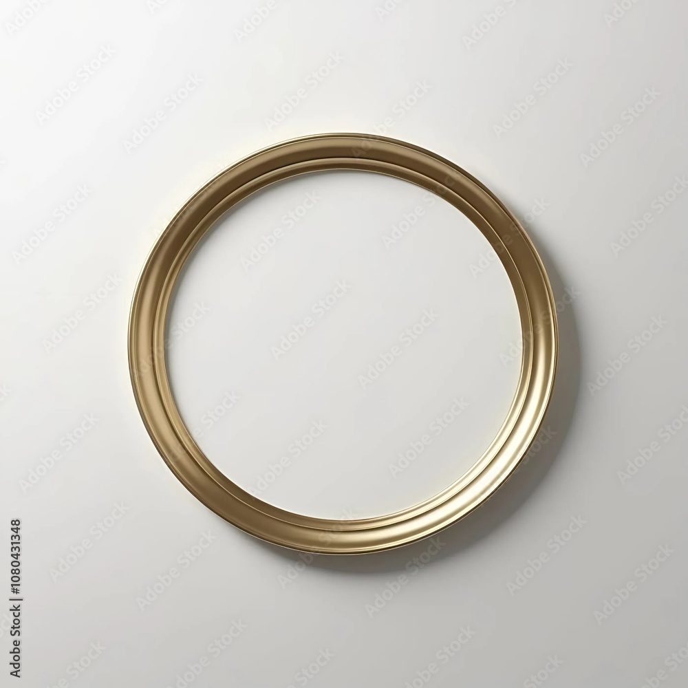 Minimalist golden ring on neutral background Minimalist golden ring on neutral background