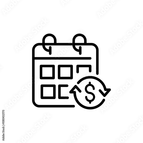 Salary day, wage date thin line isolated vector simple icon