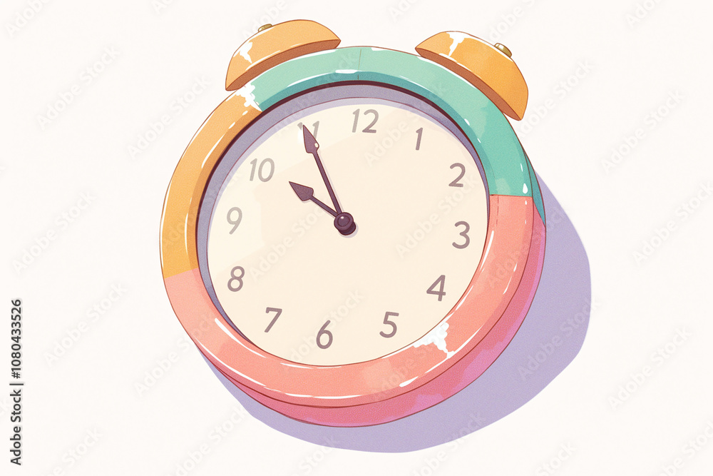 Vibrant Pastel Clock Illustration Vibrant Pastel Clock Illustration
