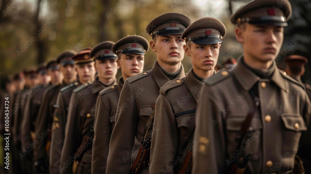 Young Soldiers in Uniform During Military Training Young Soldiers in Uniform During Military Training