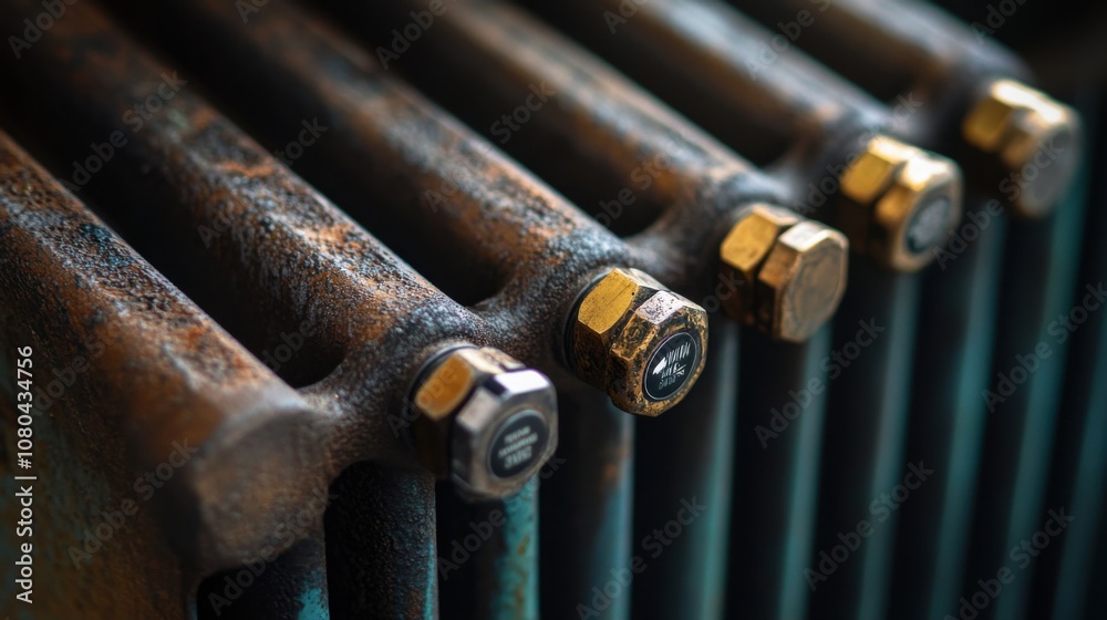 A macro photograph of the radiator's connections, focusing on the materials and any branding, with the surrounding area softly blurred. A macro photograph of the radiator's connections, focusing on the materials and any branding, with the surrounding area softly blurred.