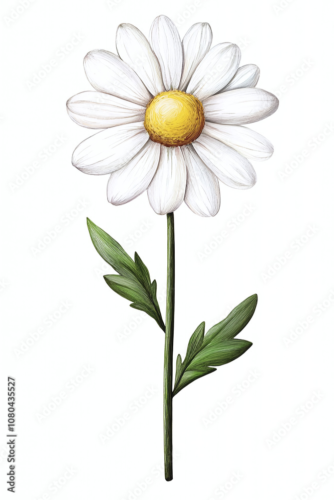 Delicate White Daisy Illustration Delicate White Daisy Illustration