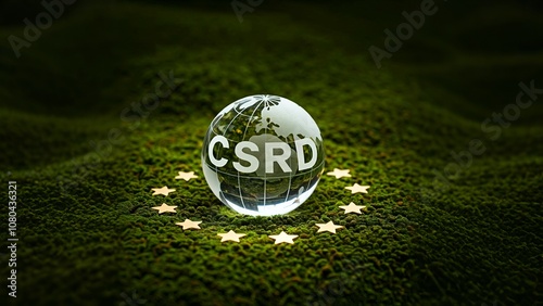 A glass globe with 
