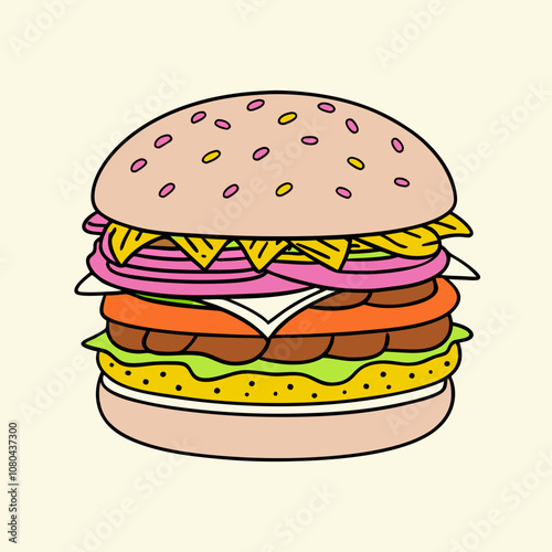 Burger Vector Illustration on a white background 