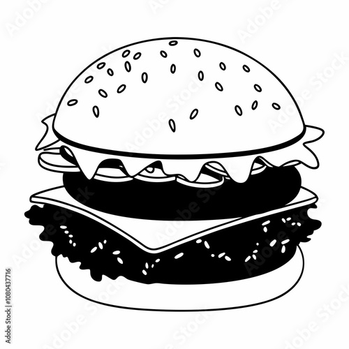 Burger Vector Illustration on a white background 