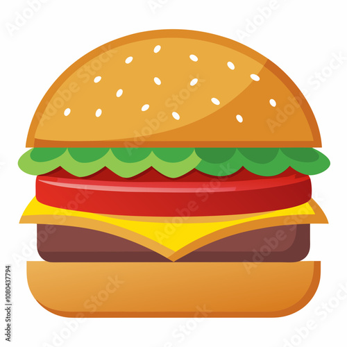 Burger Vector Illustration on a white background 