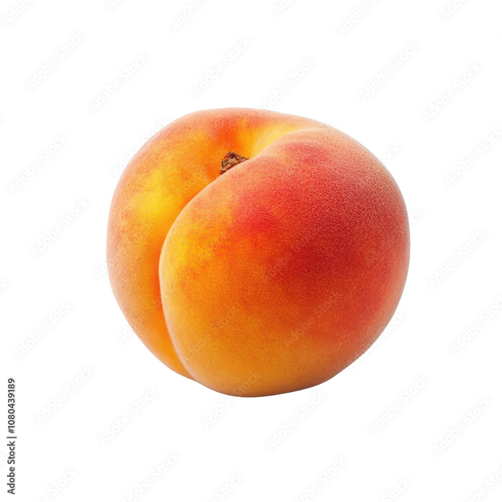Fresh peach, white isolate background.